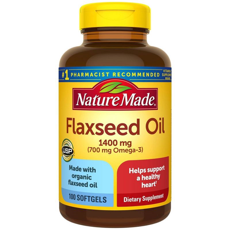 slide 1 of 5, Nature Made Flaxseed Oil 1400 mg Softgels - 100ct, 1400 mg, 100 ct