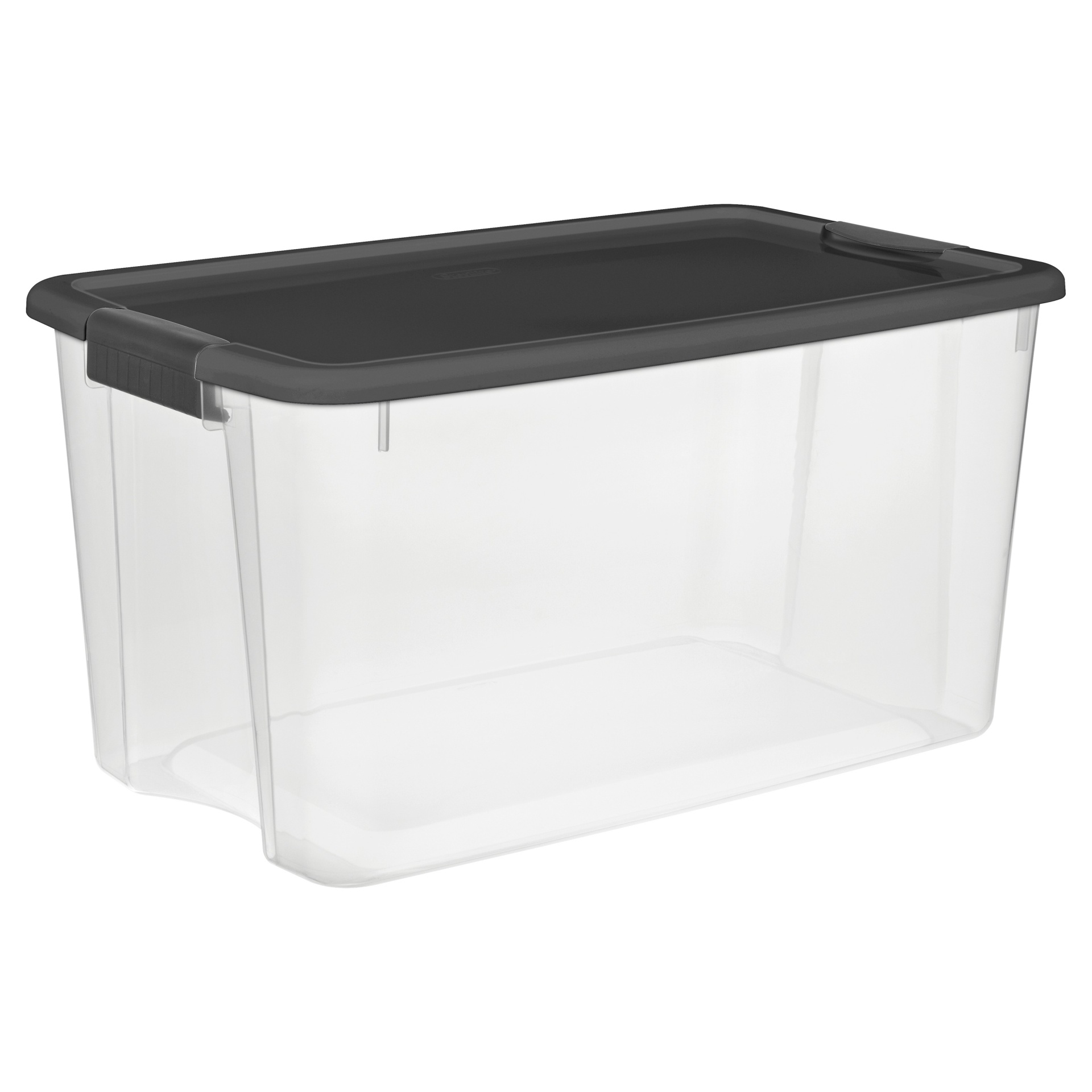 slide 1 of 3, Sterilite Ultra Clear Storage Bin Clear With Gray Lid, 17.5 gal