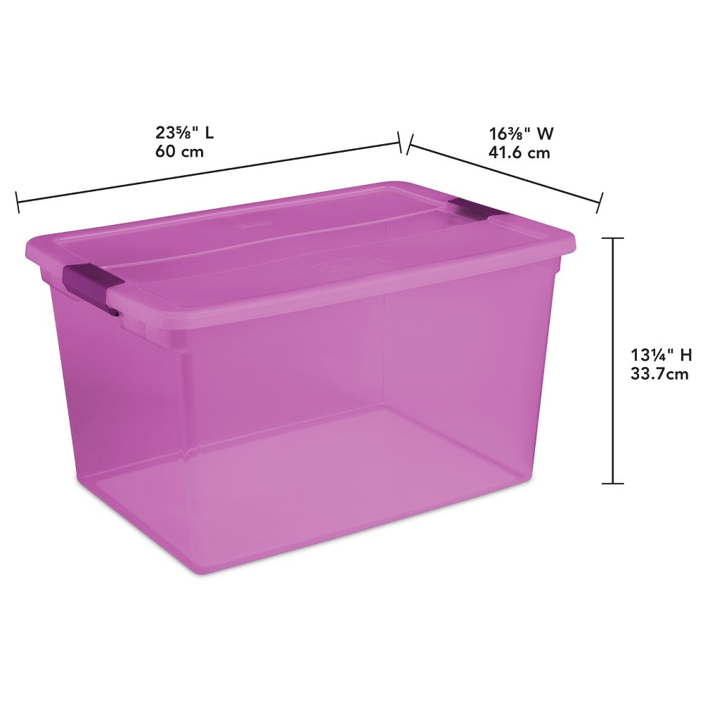 Sterilite ClearView Latch/Storage Bin - Purple 66 qt; 16.5 gal
