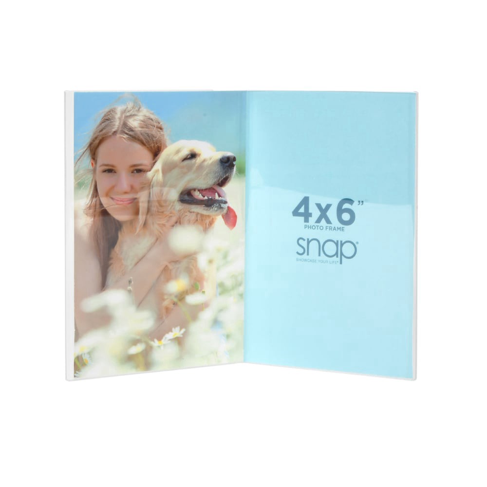 slide 3 of 5, Snap 4X6 Clear Bent Acrylic Double Photo Frame, 4 in x 6 in