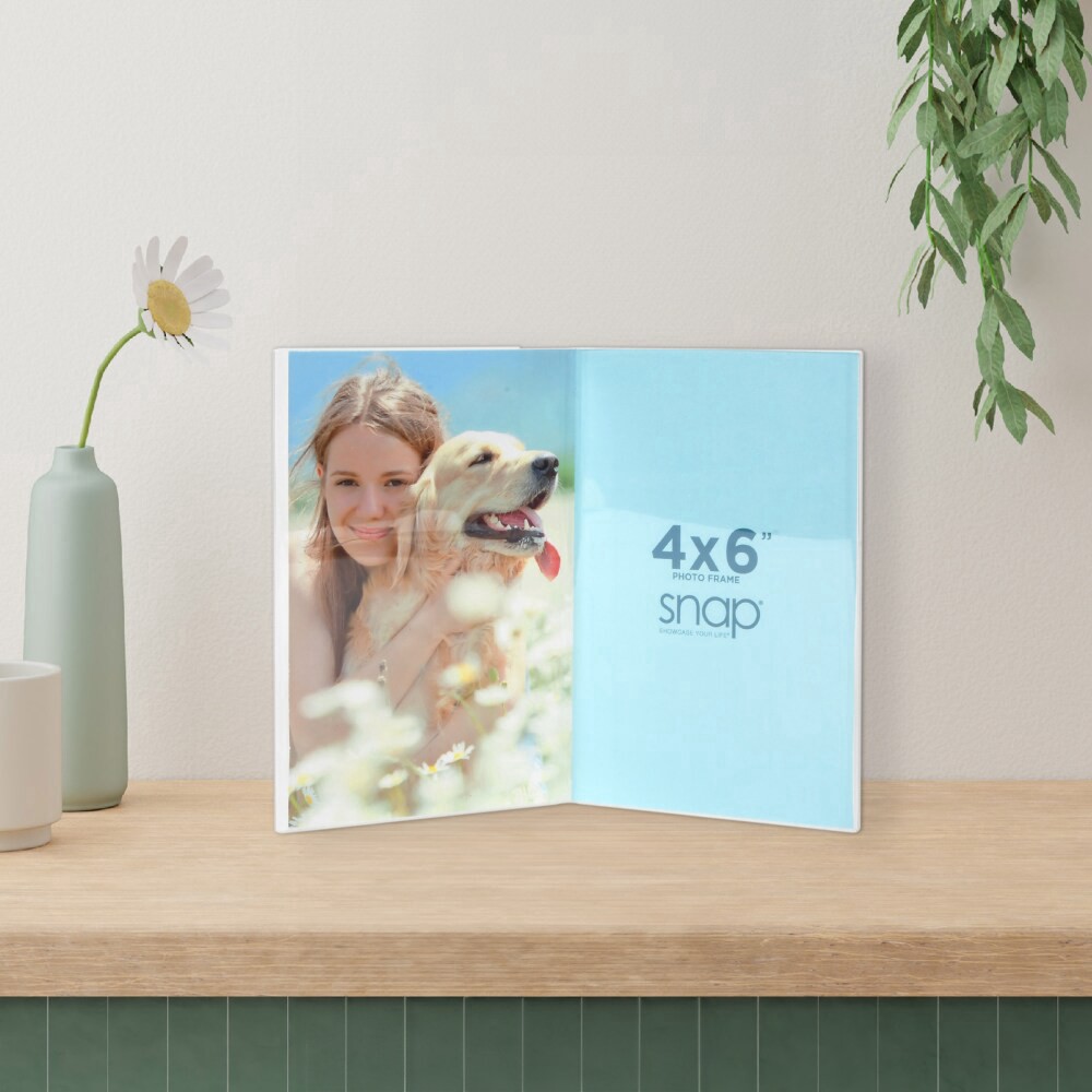 slide 5 of 5, Snap 4X6 Clear Bent Acrylic Double Photo Frame, 4 in x 6 in