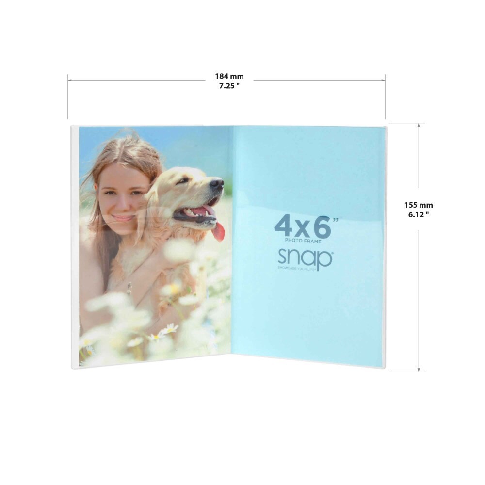 slide 2 of 5, Snap 4X6 Clear Bent Acrylic Double Photo Frame, 4 in x 6 in