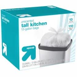 Tall Kitchen Flap-Tie Trash Bags - 13 Gallon/110ct - up & up