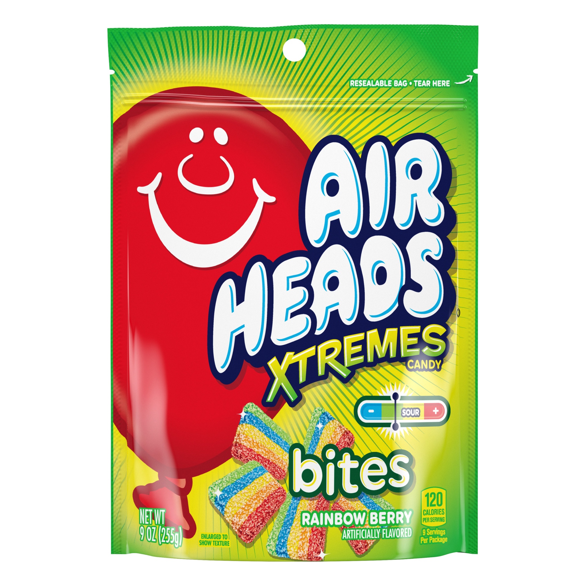 slide 1 of 3, Airheads Xtreme Rainbow Berry Bites, 9 oz