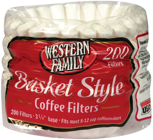 slide 1 of 1, Western Family Basket Coffee Filters, 200 ct