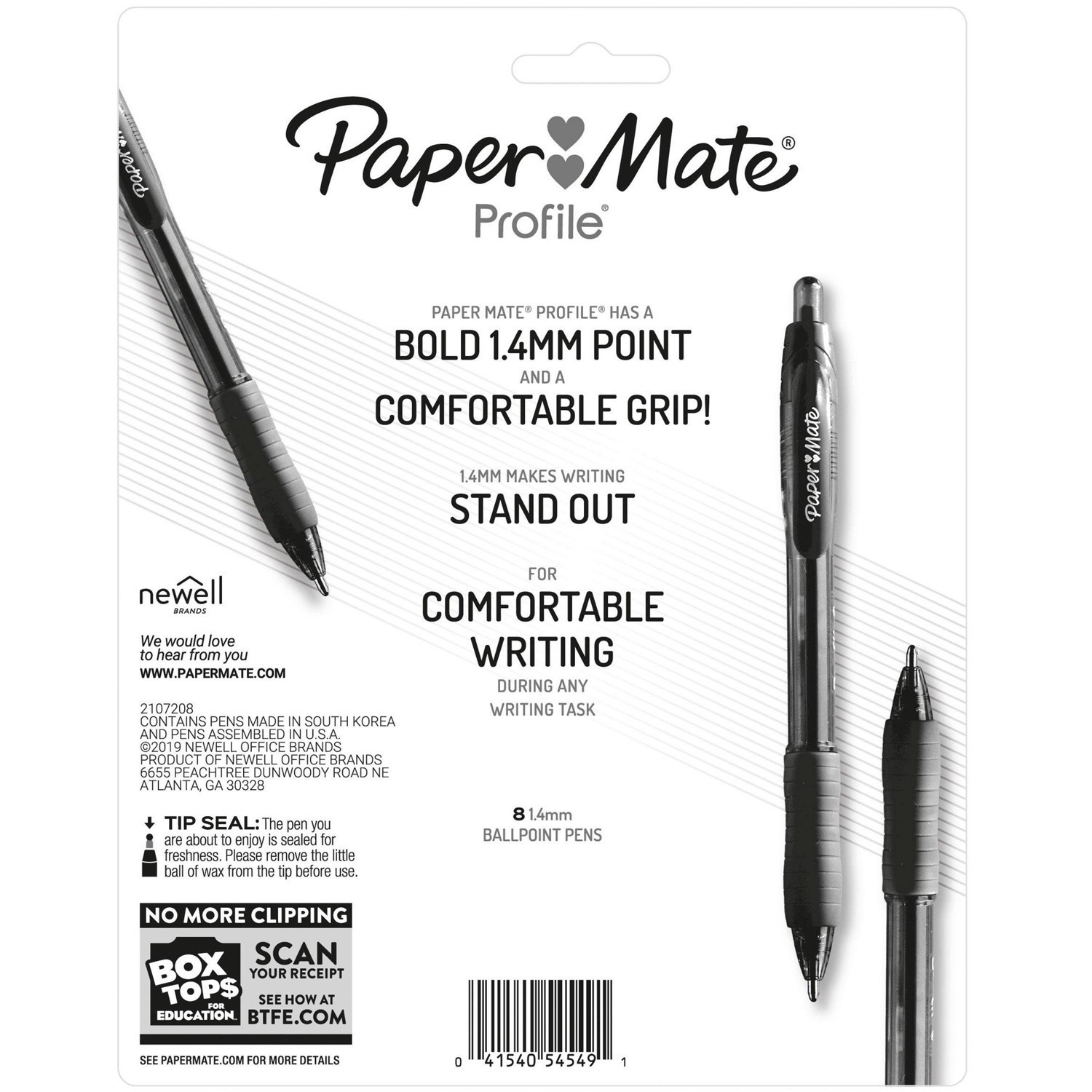 slide 8 of 8, Paper Mate Profile 8pk Ballpoint Pens 1.4mm Bold Tip Multicolored, 8 ct