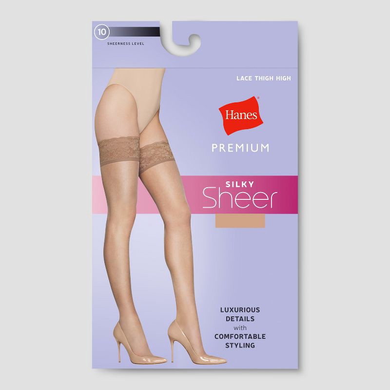 Hanes Premium Women's Sheer Thigh Highs - Nude M 1 ct