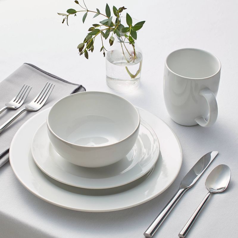 slide 5 of 10, 16pc Porcelain Dinnerware Set White - Threshold™, 16 ct