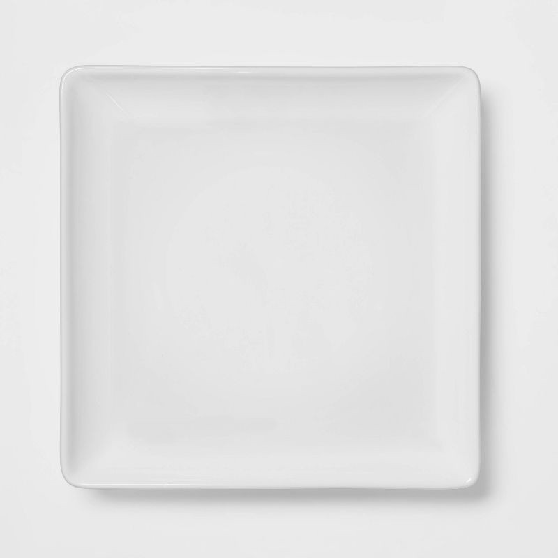 slide 3 of 6, 16pc Porcelain Square Rim Dinnerware Set - Threshold™, 16 ct