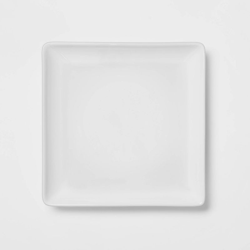 slide 4 of 6, 16pc Porcelain Square Rim Dinnerware Set - Threshold™, 16 ct