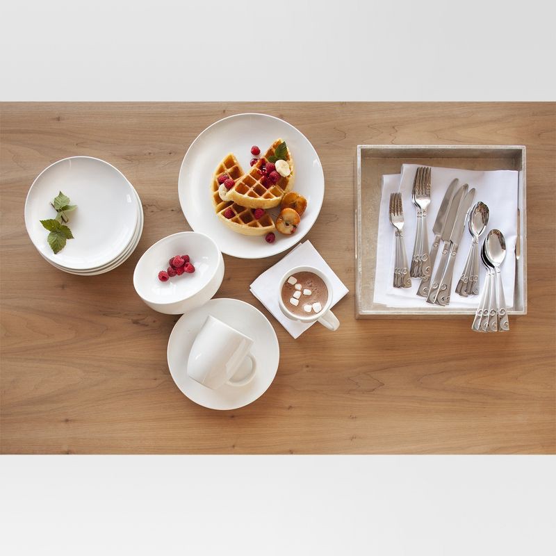 slide 8 of 11, 16pc Porcelain Coupe Dinnerware Set White - Threshold™, 16 ct