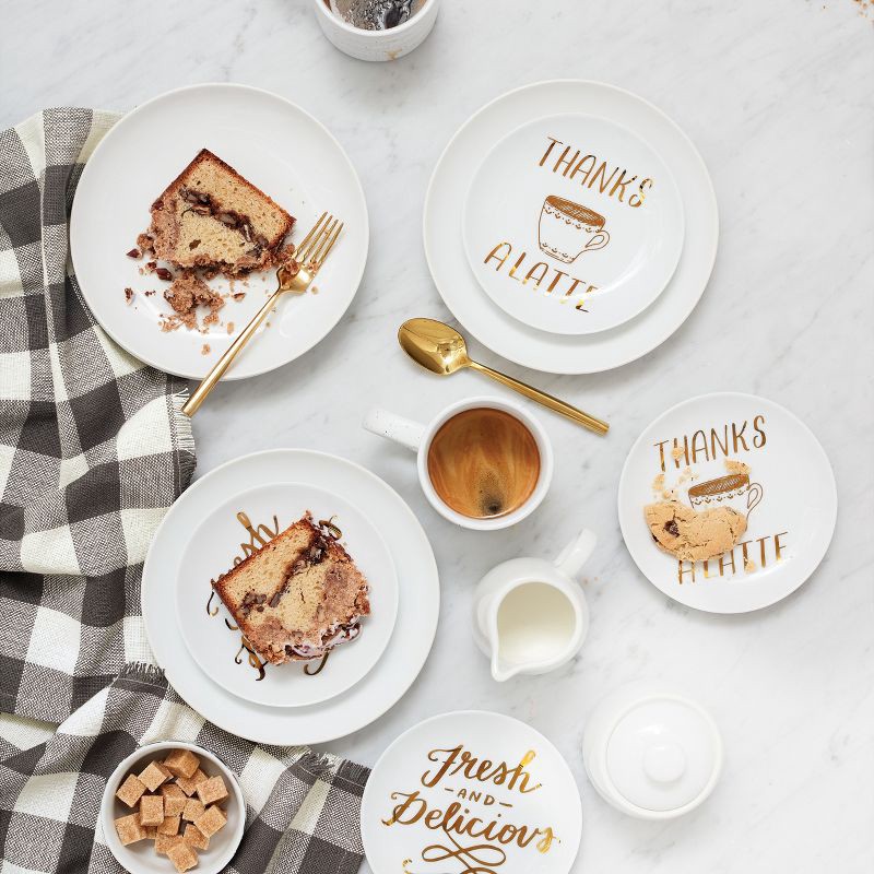 slide 11 of 11, 16pc Porcelain Coupe Dinnerware Set White - Threshold™, 16 ct