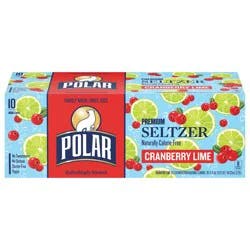 Polar Cranberry Lime Seltzer - 10 pack 7.5 oz