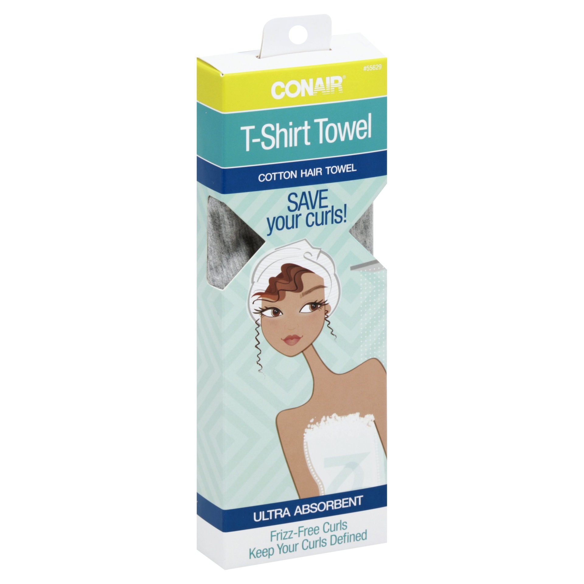 slide 1 of 1, Conair T-Shirt Cotton Hair Towel, 1 ct