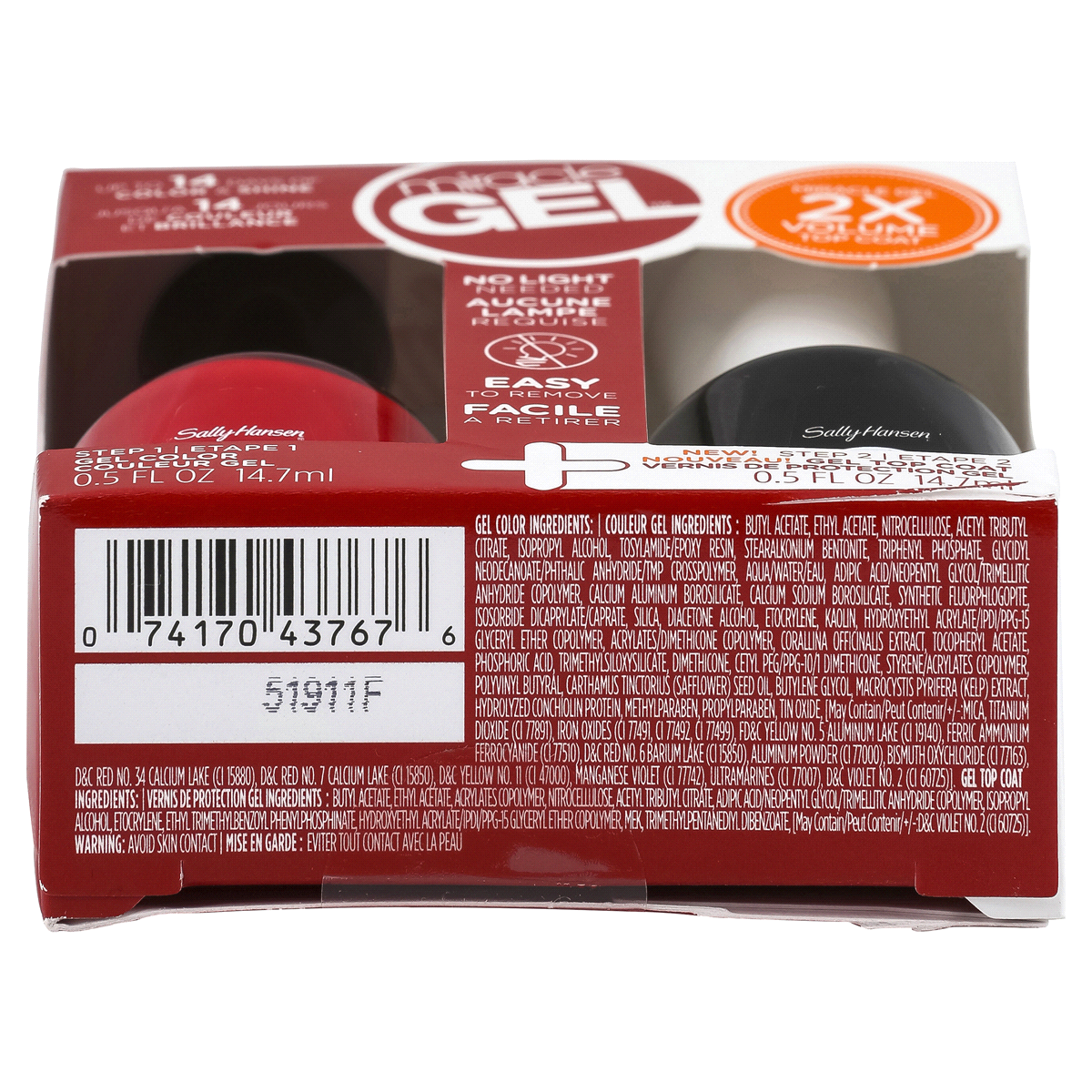 slide 4 of 6, Sally Hansen Miracle Gel Color & Top Coat - 470 Red Eye, 0.5 fl oz