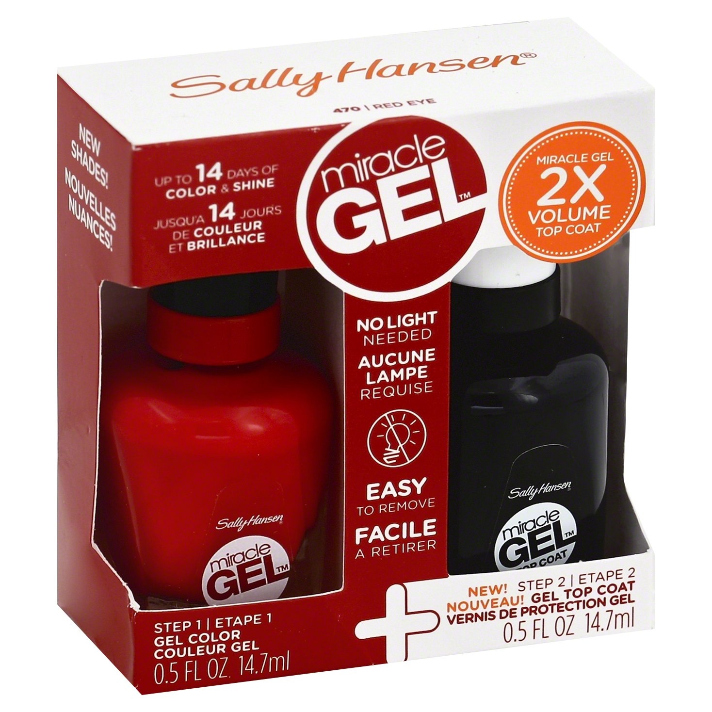 slide 1 of 6, Sally Hansen Miracle Gel Color & Top Coat - 470 Red Eye, 0.5 fl oz