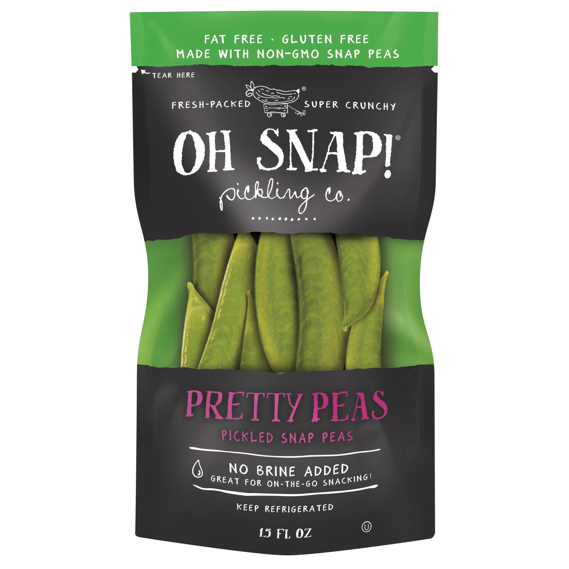 slide 1 of 4, OH SNAP! Pretty Peas Pickled Snap Peas, 1.5 fl oz