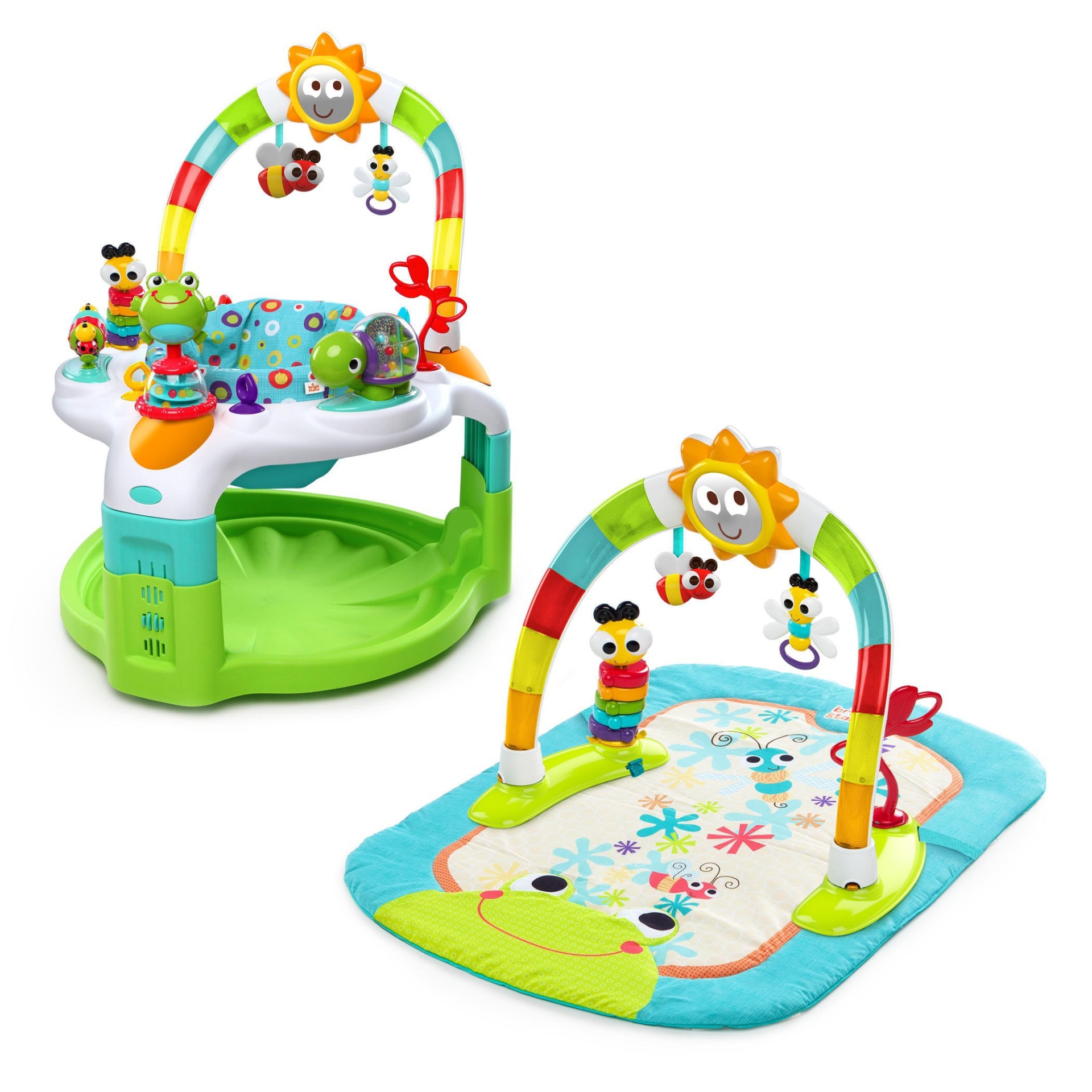 slide 1 of 7, Bright Starts 2-In-1 Laugh & Lights Activity Gym & Saucer, 1 ct