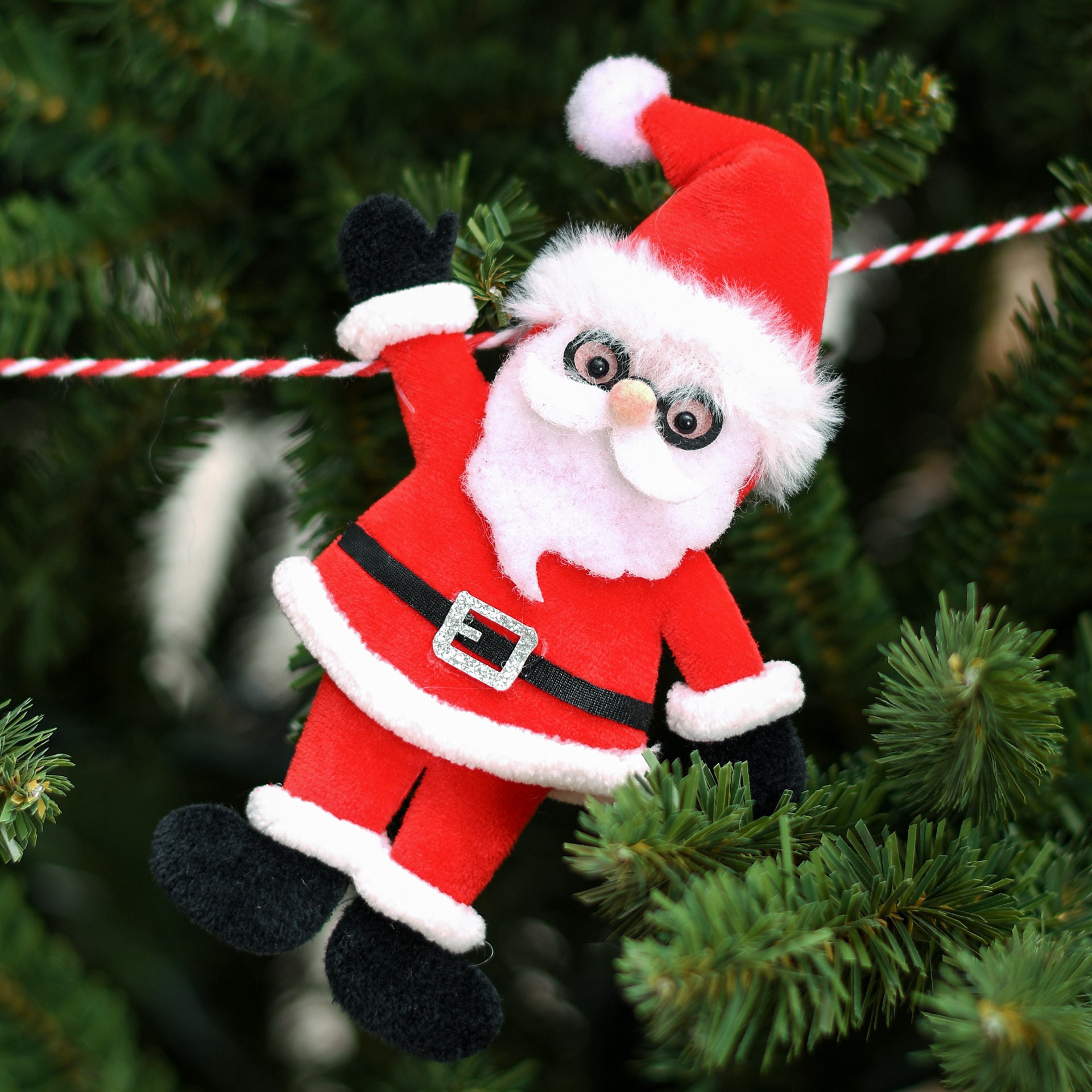 slide 2 of 4, 6ft. Velvet Santa Garland By Ashland, 6 ft