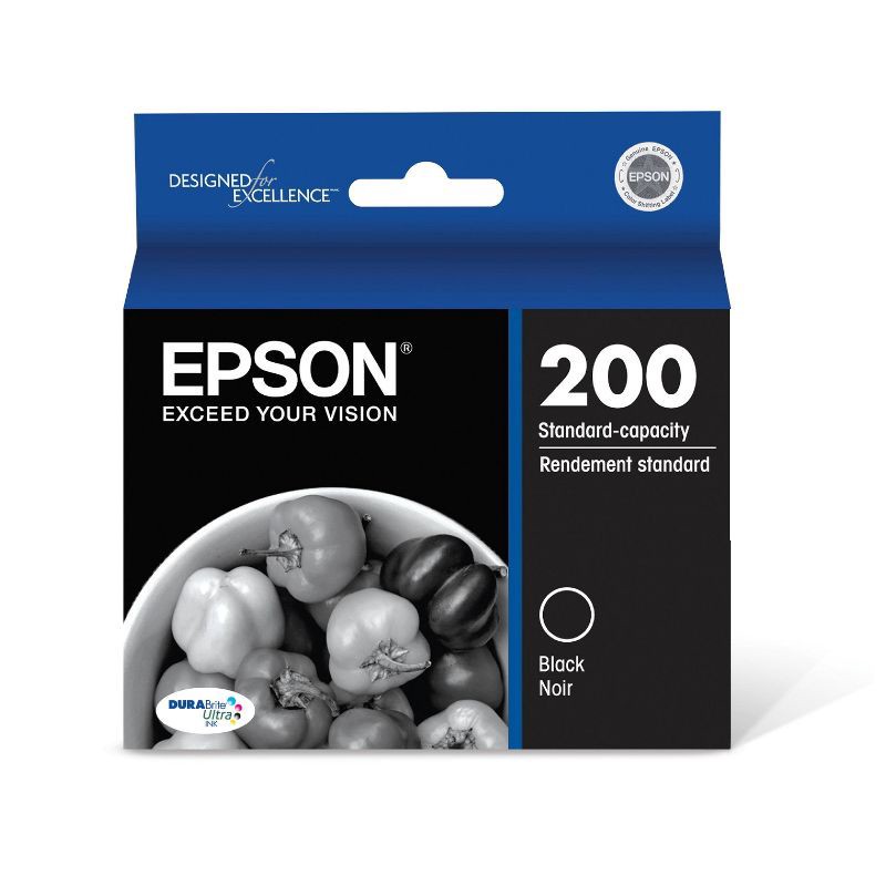 slide 1 of 6, Epson 200 Single Ink Cartridge - Black (T200120-CP), 1 ct