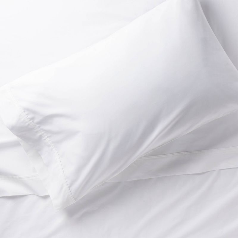 slide 2 of 4, Ultra Soft Pillowcase Set (King) White 300 Thread Count - Threshold, 1 ct