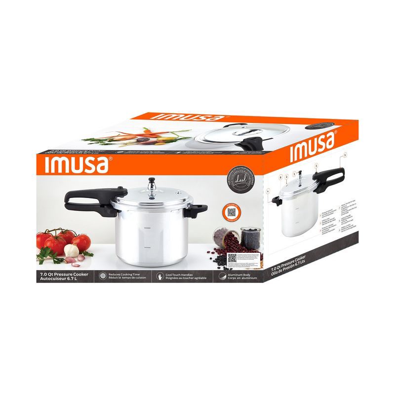 slide 2 of 8, IMUSA 7qt Stovetop Natural Finish Basic Pressure Cooker - Silver, 7 qt