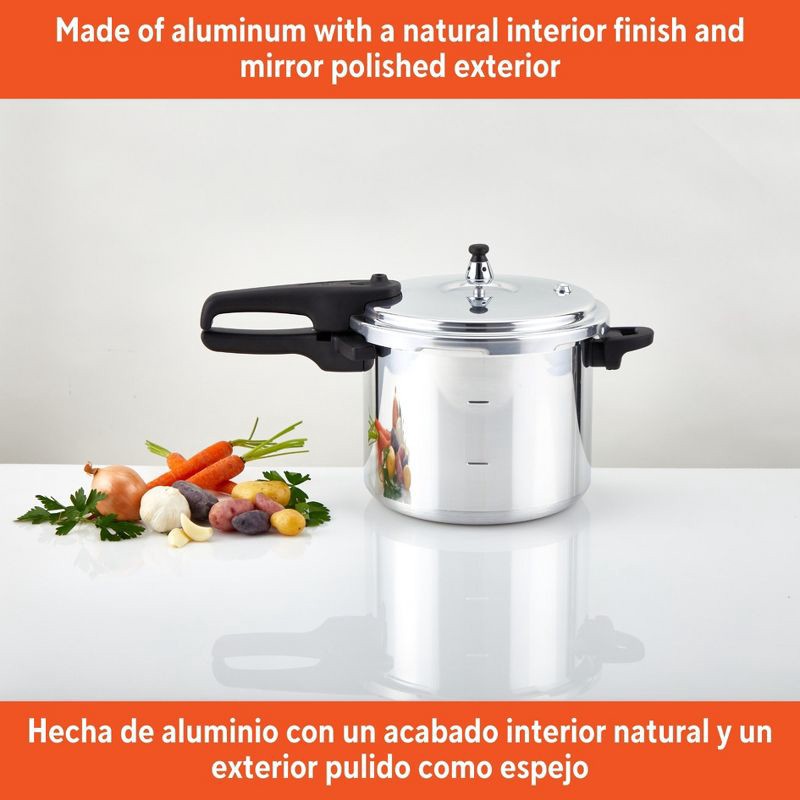 slide 3 of 8, IMUSA 7qt Stovetop Natural Finish Basic Pressure Cooker - Silver, 7 qt