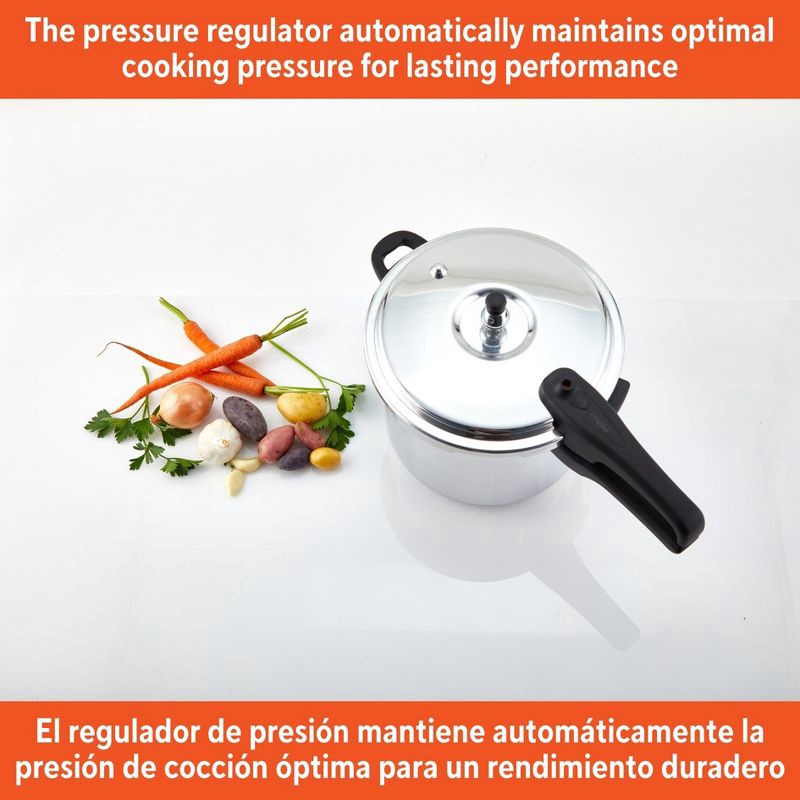 slide 4 of 8, IMUSA 7qt Stovetop Natural Finish Basic Pressure Cooker - Silver, 7 qt