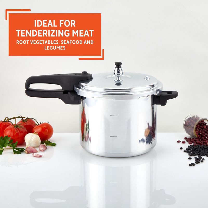 slide 8 of 8, IMUSA 7qt Stovetop Natural Finish Basic Pressure Cooker - Silver, 7 qt