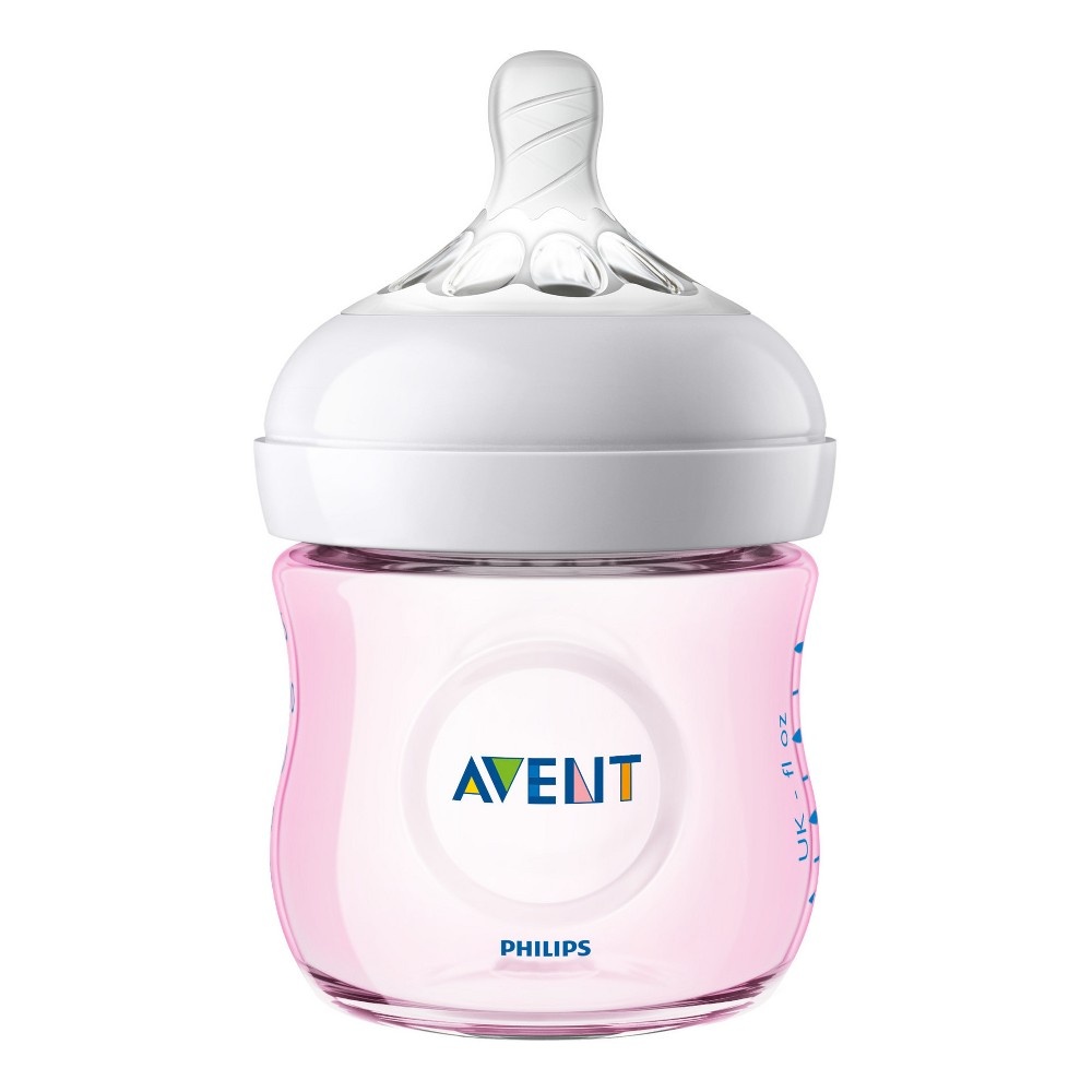 slide 3 of 9, Philips Avent Natural Baby Bottle - Pink, 3 ct; 4 oz