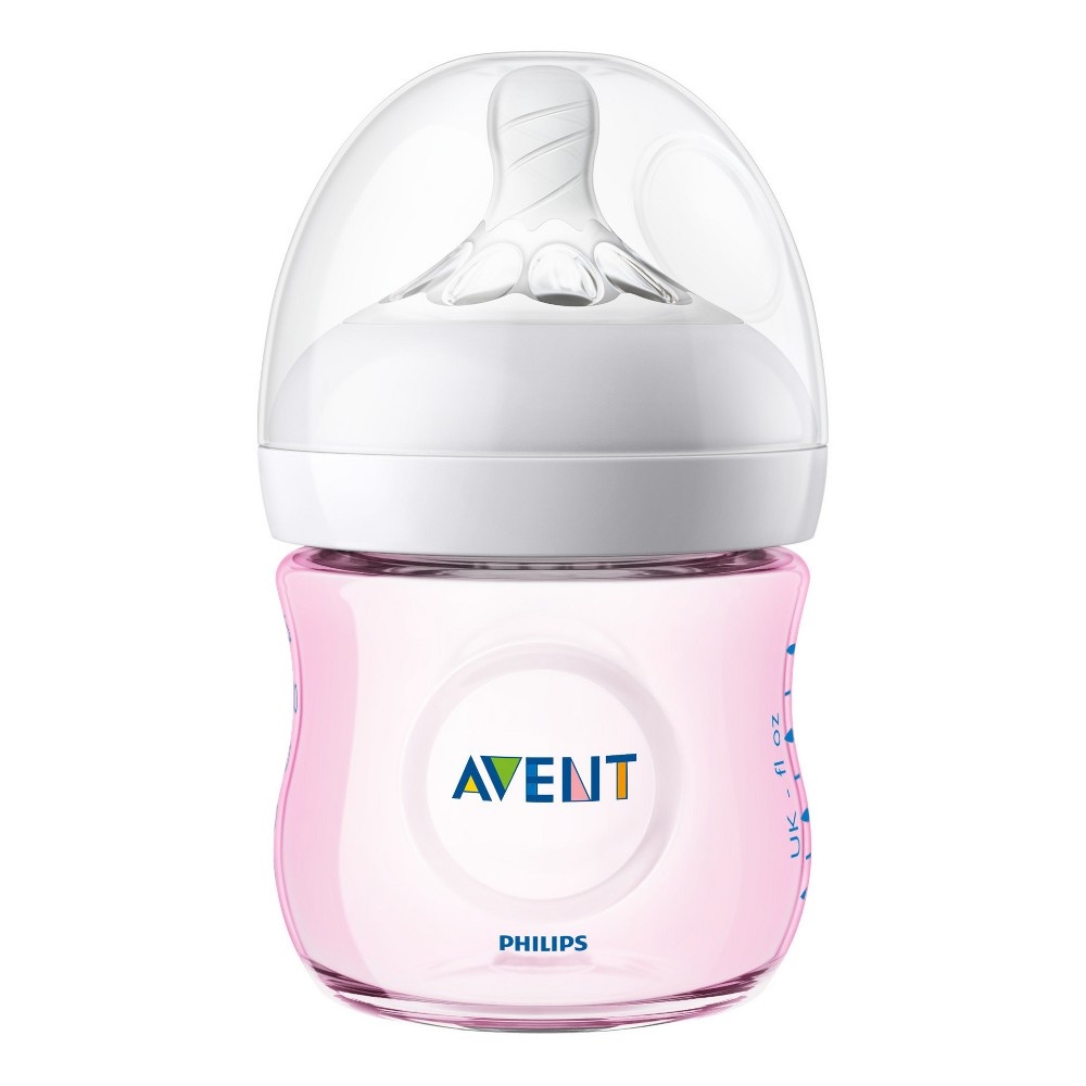 slide 4 of 9, Philips Avent Natural Baby Bottle - Pink, 3 ct; 4 oz