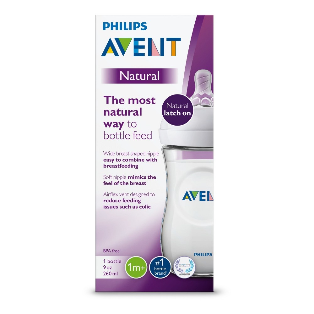 slide 10 of 11, Philips Avent Natural Baby Bottle - Clear, 9 oz