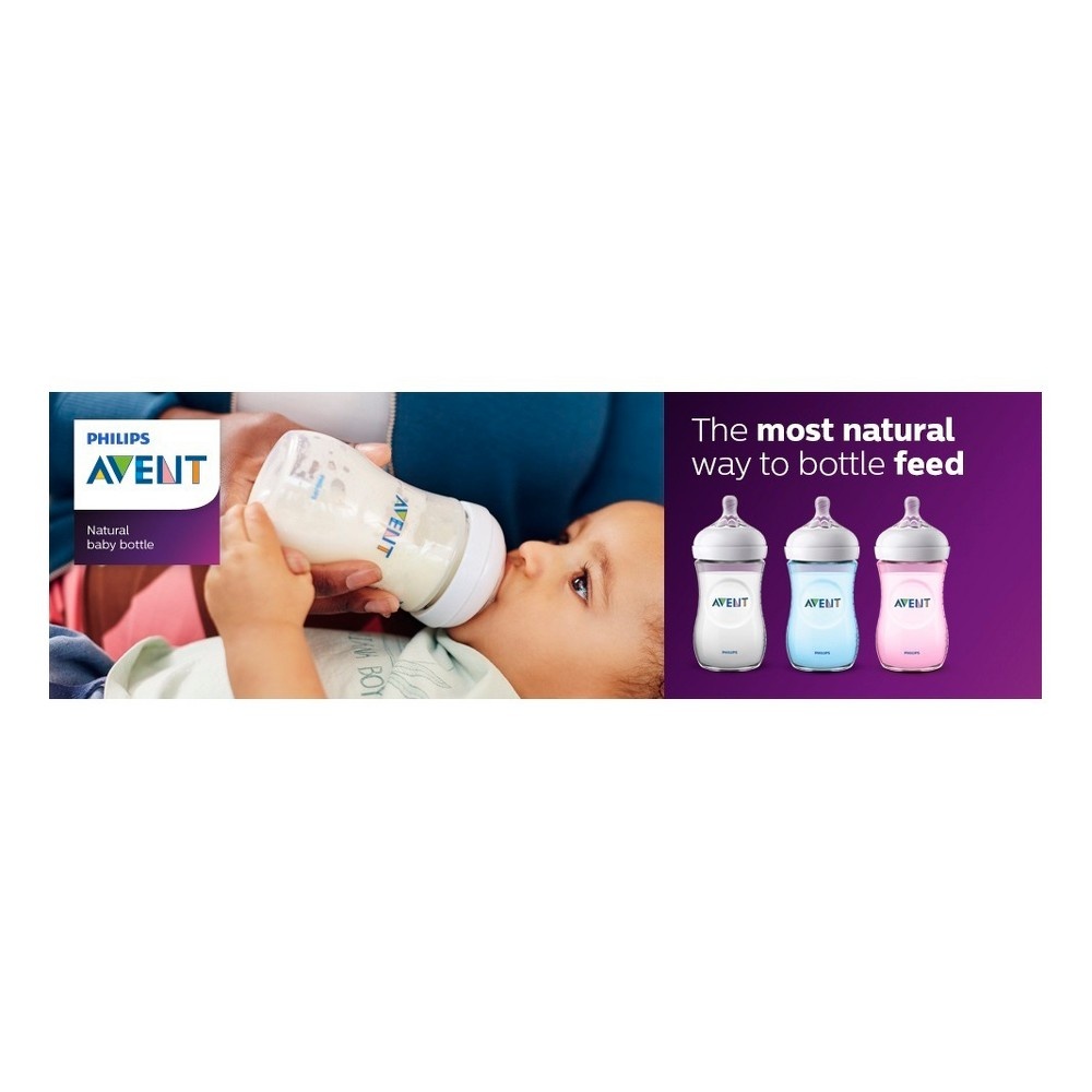 slide 12 of 12, Philips Avent Natural Baby Bottle - Clear, 3 ct; 9 oz