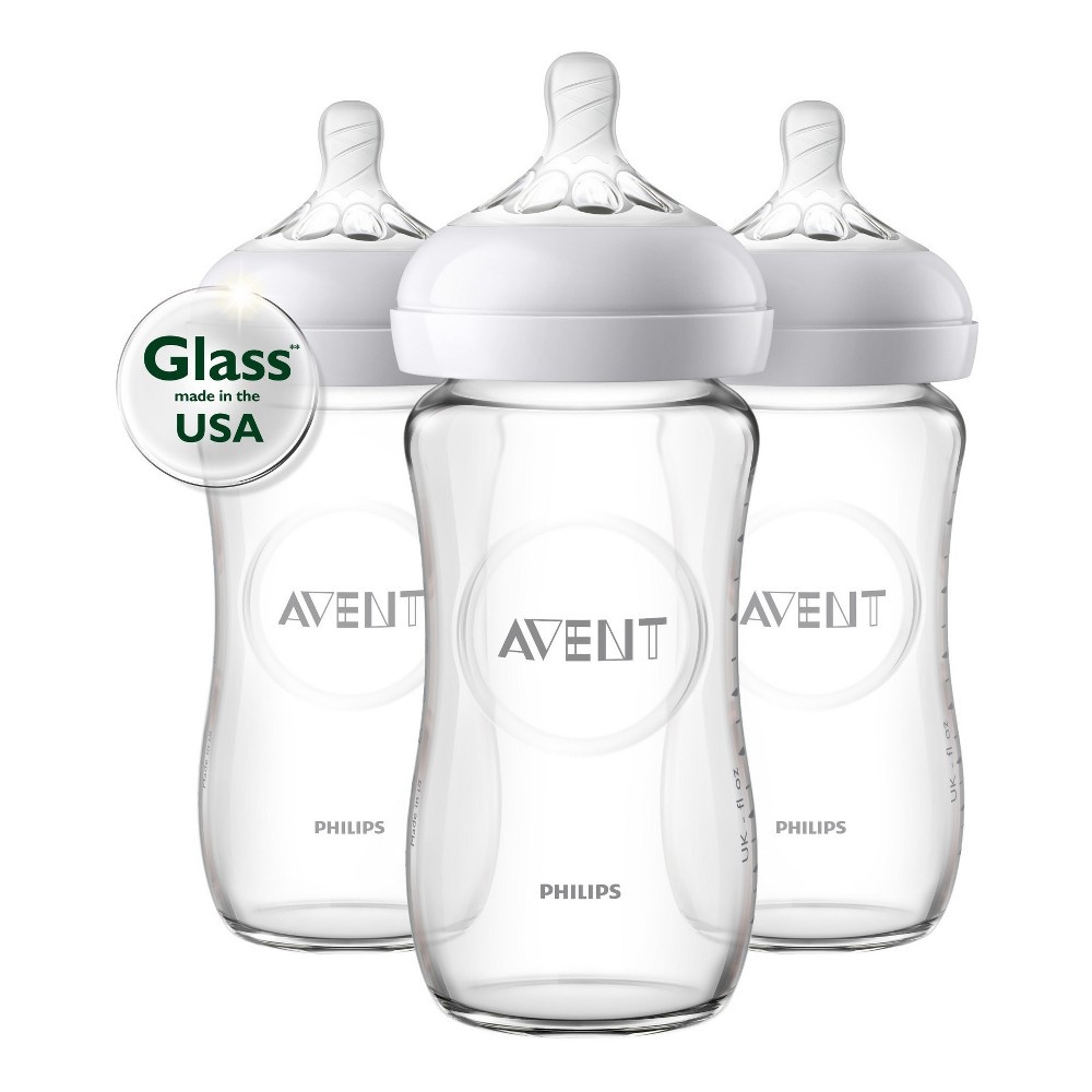 slide 4 of 11, Philips Avent Natural Glass Baby Bottle, 3 ct; 8 oz