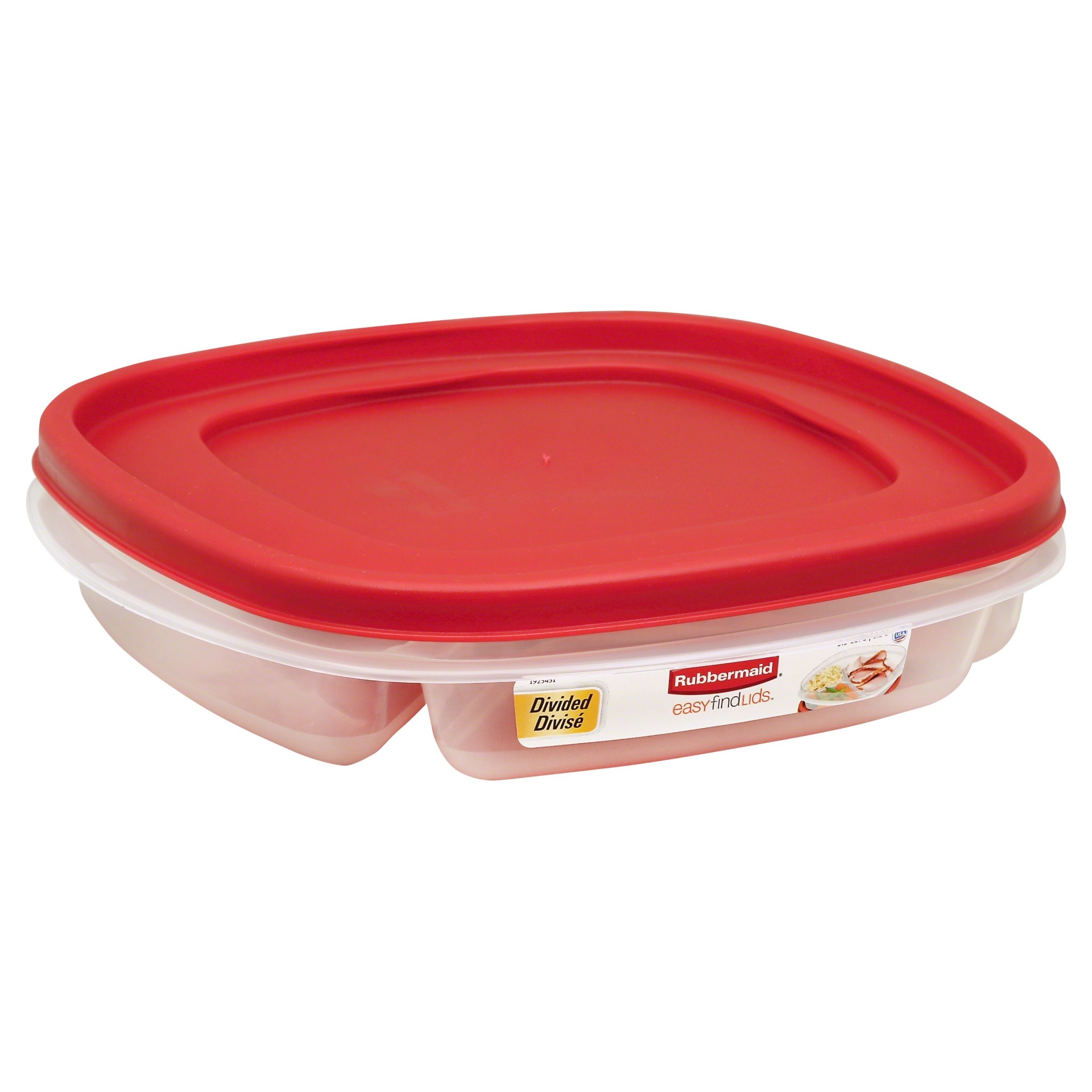 Rubbermaid Divided Easy Find Lids Food Storage Container 4.8 cup