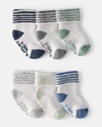 Carter's Baby Boy 6-Pack Striped Ankle Socks, Multi, Size 3-12