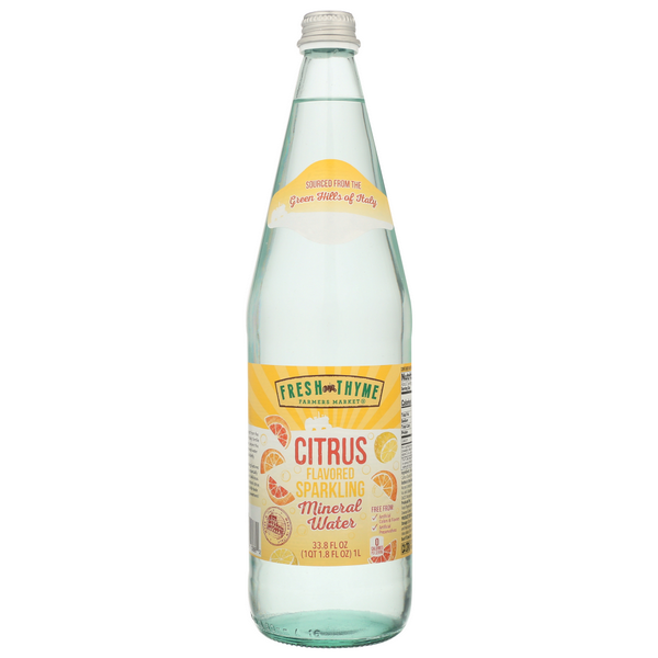 slide 1 of 1, Fresh Thyme Farmers Market Citrus Flavored Sparkling Mineral Water, 1 liter