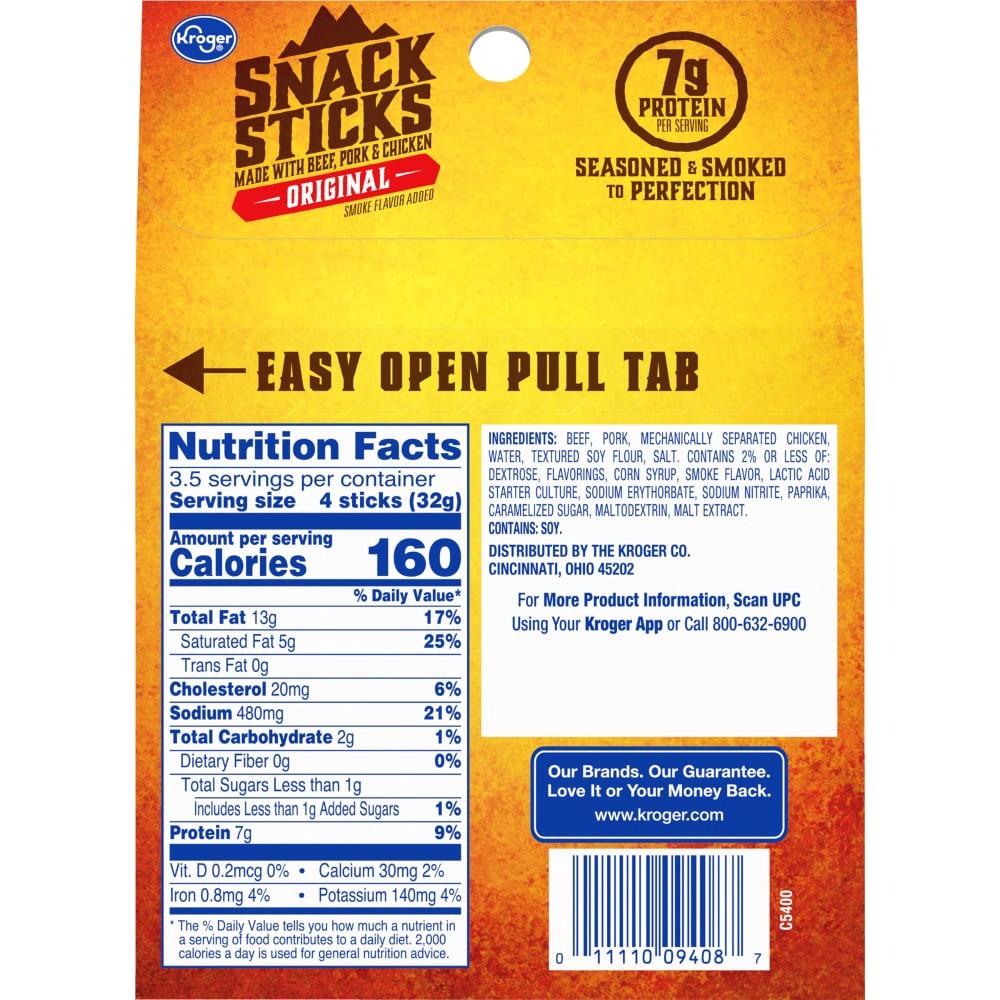 slide 2 of 2, Kroger Original Snack Sticks, 14 ct / 3.92 oz