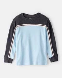 Carter's Carters Boys Colorblock Thermal Long-Sleeve Tee - Blue/Grey Blue 8