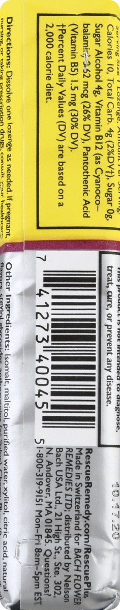 slide 11 of 11, Rescue Plus Liquid Center Mixed Berries Lozenges 10 ea, 10 ct