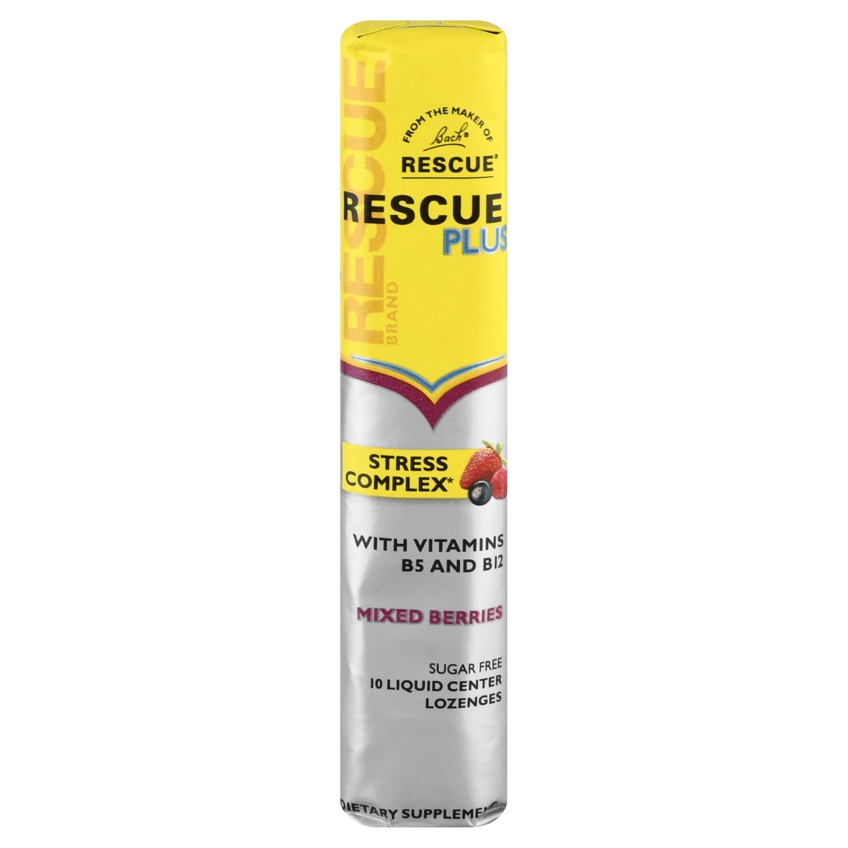 slide 1 of 11, Rescue Plus Liquid Center Mixed Berries Lozenges 10 ea, 10 ct