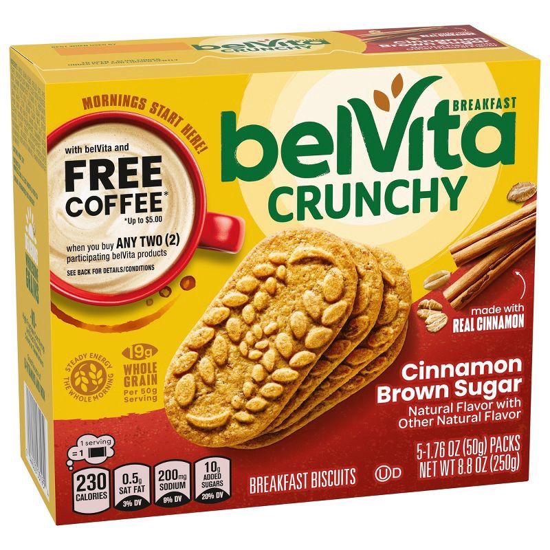 slide 10 of 19, BelVita Cinnamon Brown Sugar Breakfast Biscuits - 8.8oz/5pk, 5 ct; 8.8 oz