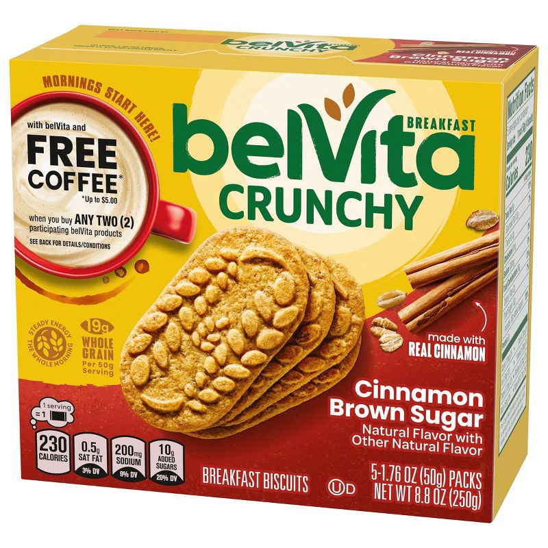 slide 11 of 19, BelVita Cinnamon Brown Sugar Breakfast Biscuits - 8.8oz/5pk, 5 ct; 8.8 oz