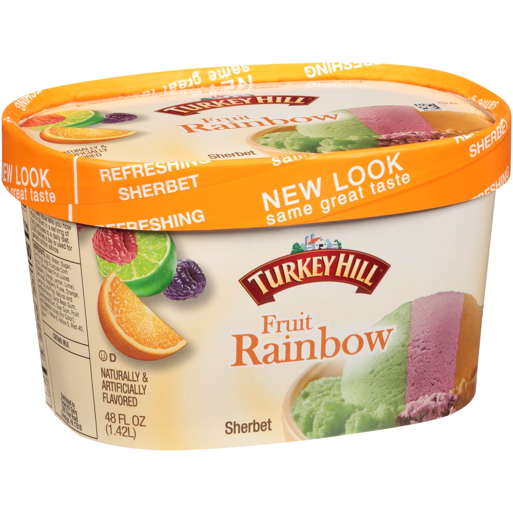 slide 3 of 8, Turkey Hill All Natural Rainbow Sherbet, 48 fl oz