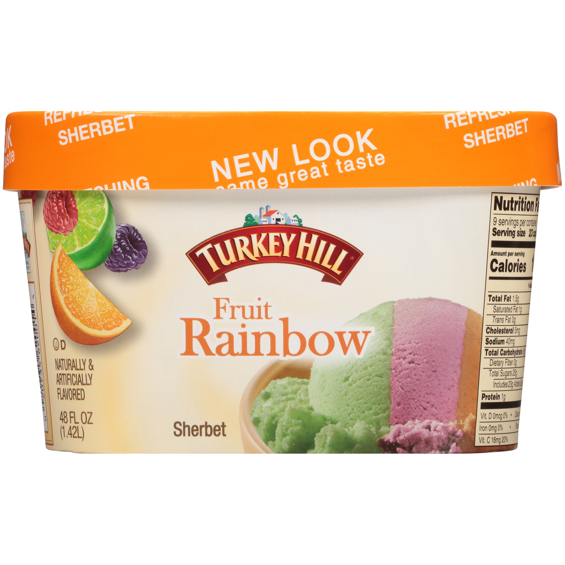 slide 6 of 8, Turkey Hill All Natural Rainbow Sherbet, 48 fl oz