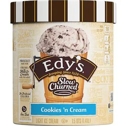 Dreyers Edys Ice Cream Slow Churned Light Cookies N Cream - 1.5 Quart