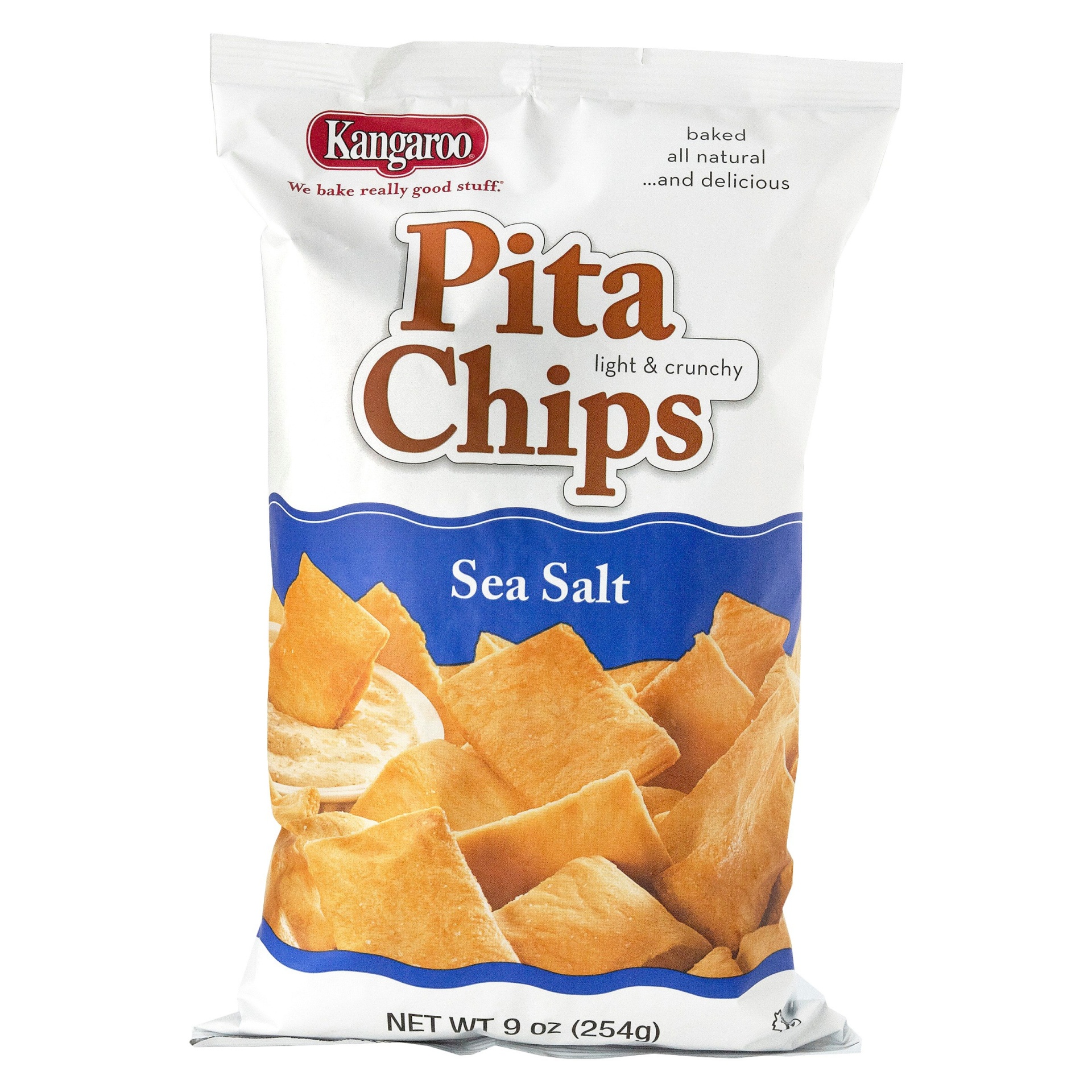 slide 1 of 1, Kangaroo Sea Salt Pita Chips, 9 oz