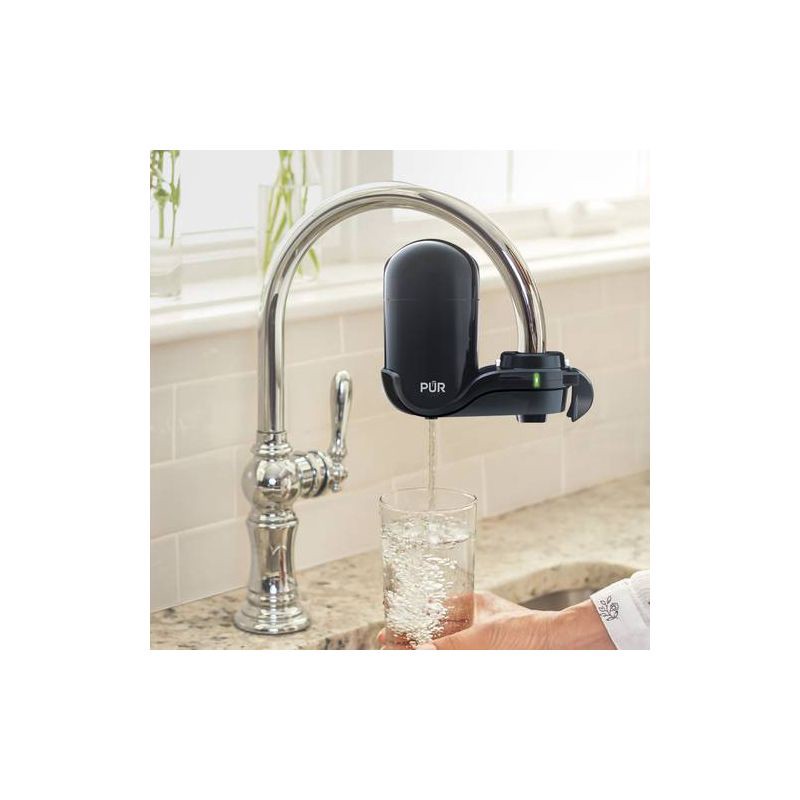 slide 2 of 11, PUR Filtration PUR Faucet Vertical Mount Water Filtration System Black: Best Faucet Water Purifier, Easy Installation, Filters Mercury & Lead, 1 ct