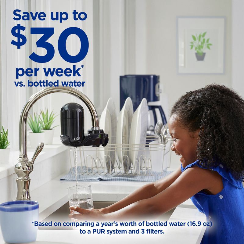 slide 3 of 12, PUR Filtration PUR Faucet Vertical Mount Water Filtration System Black: Best Faucet Water Purifier, Easy Installation, Filters Mercury & Lead, 1 ct