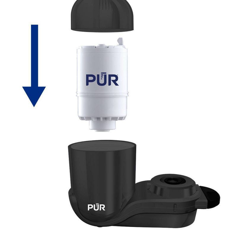 slide 4 of 11, PUR Filtration PUR Faucet Vertical Mount Water Filtration System Black: Best Faucet Water Purifier, Easy Installation, Filters Mercury & Lead, 1 ct